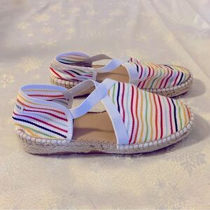 Saint James Espadrilles Boat Shoes Rainbow Nautical Sz 9 NWOT Gorgeous